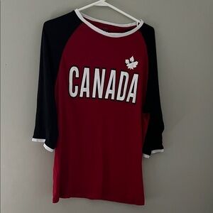 Canada Weather Gear Red Black Raglan Shirt Large Heritage Sportswear